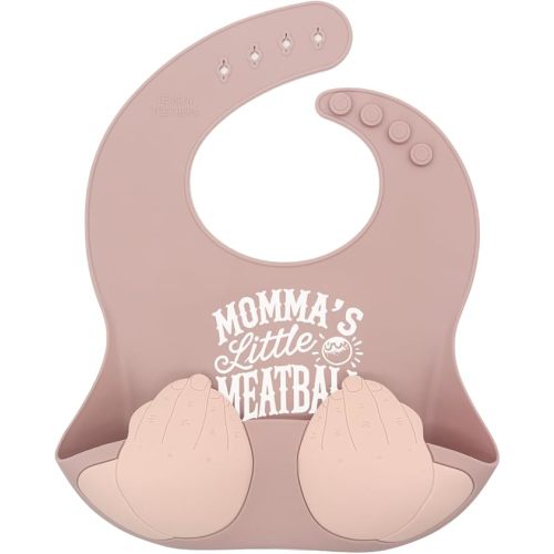 Teasin' Teethers Funny Italian Silicone Baby Bib with Pocket Food Catcher for Toddlers and Infants Funny Baby Bib Gift