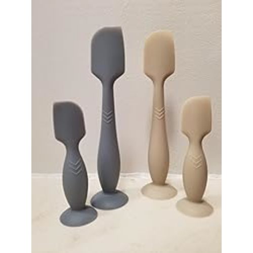 Baby Diaper Cream Spatula Applicator, 4 Pack Baby Butt Paste Spatula Diaper Cream Brush for Newborn Baby, 2 Large and 2 Mini Sizes (Dark blue, gray)