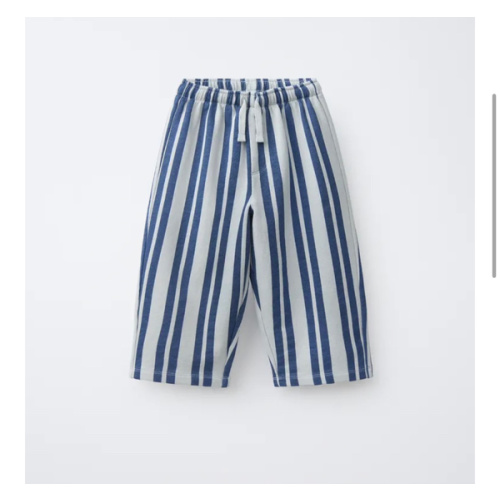 STRIPED BAGGY PLUSH PANTS - Blue | ZARA United States