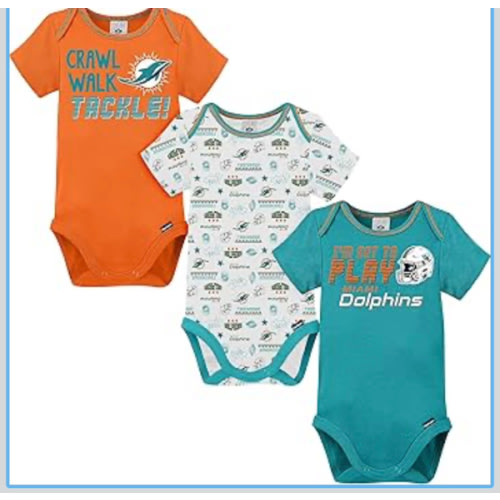 Gerber NFL unisex-baby Nfl Team 3 Pack Short Sleeve Onesie Bodysuit