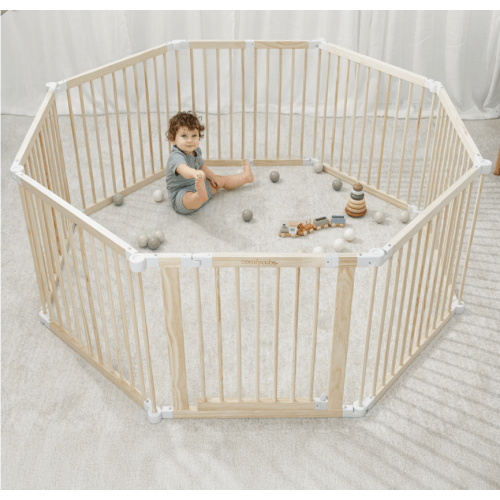 Comfy Cubs Baby Playpen - Light Wood