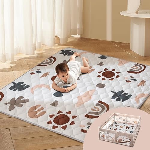 Baby Play Mats for Floor 50"x50" Play Mat for Playpen Thicken Soft Premium Playmats for Babies and Toddlers Machine Washable for Easy Care