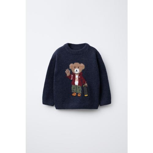SKATE BEAR KNIT SWEATER - navy | ZARA United States