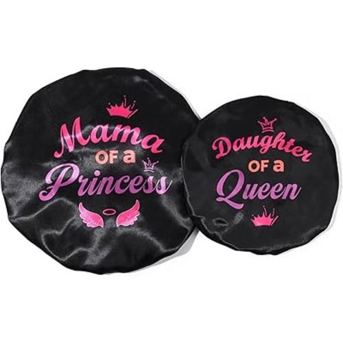 Bonnet Set Baby Mommy Bonnet Sleep Cap Baby Hair Cap for Women Girls Kids Toddler Curly Reversible Adjustable Rainbow Hair Hat Double Layer