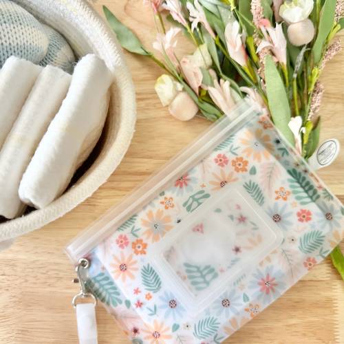 Refillable Wet Wipe Pouch: Floral Travel Wipe Case
