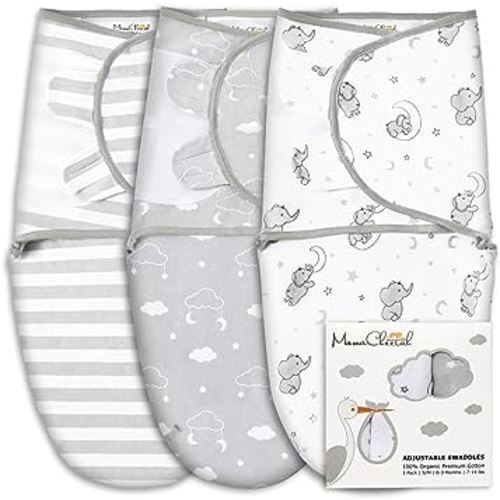 Mama Cheetah Baby Swaddle Sack, Organic Swaddle Blanket, Newborn Swaddle Sleep Sacks, Adjustable Infant Swaddle Wrap, Easy Swaddles for Boy Girl 0-3 Month, Baby Essentials, Nursery Swaddling, 3-Pack