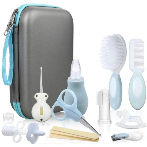 Baby Grooming Kit,Newborn Essentials Must Haves Safety Healthcare Set 15 in 1 for Boy or Girl Includes Hair Brush Comb Nail Clipper etc for Nursery Infant Travel Gifts,Keep Clean