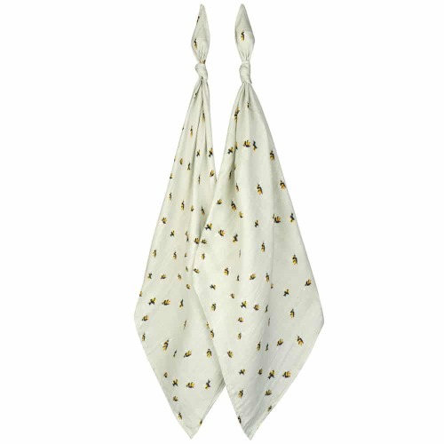 Bumblebee Bamboo Muslin Two-Piece Burp Cloth Set