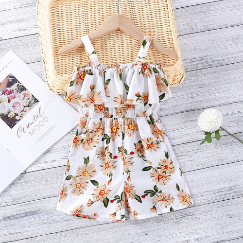 Toddler Girl Floral Print Cami Overalls - hibobi