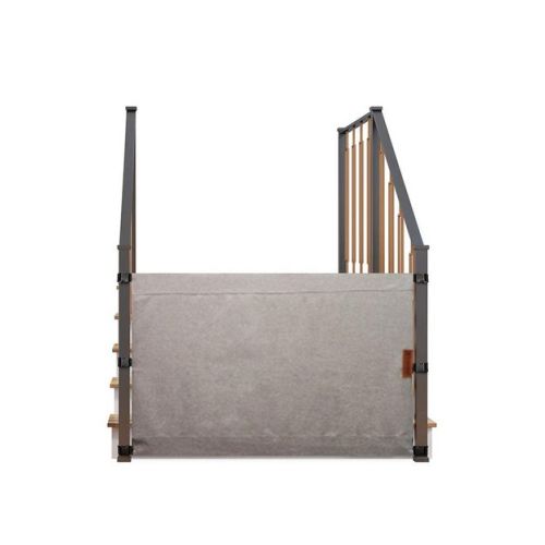 THE STAIR BARRIER 42 to 52 Inch Banister to Banister Portable Retractable Fabri Baby Kids Pet Safety Gate for Children, Dogs, and Cats, Burlap Khaki