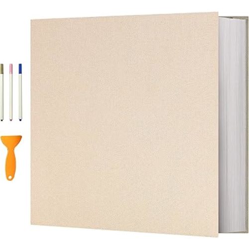 Vienrose Photo Album Self Adhesive 4x6 5x7 3x5 8x10 Scrapbook Album DIY Scrap Book with Metallic Pen 120 Pages