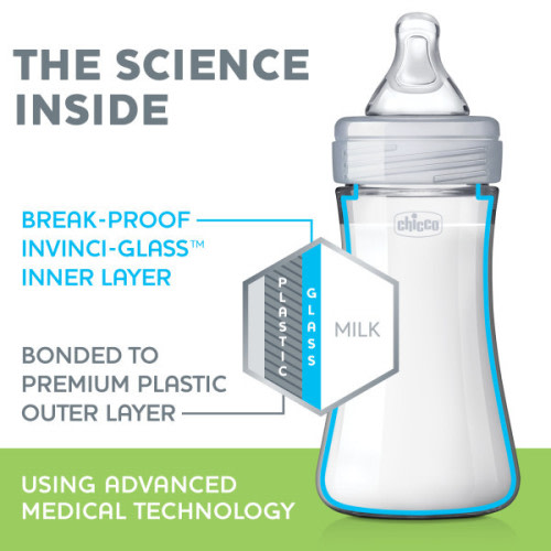 Duo Hybrid Baby Bottles with Invinci-Glass - Grey