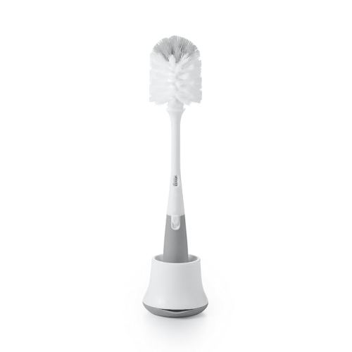 OXO Tot Bottle Brush with Nipple Cleaner and Stand, Gray, 1 Count (Pack of 1)