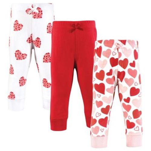 Hudson Baby Infant Girl Cotton Pants and Leggings, Valentine Hearts