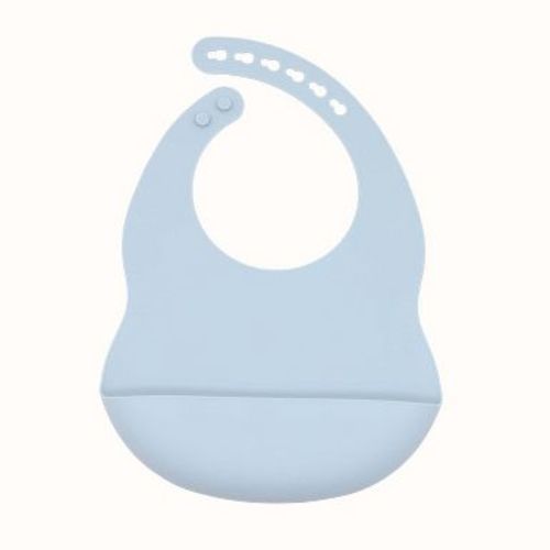 MyKids-USA Baby Solid Color Food Grade Silicone Bibs Blue Average Size (0-8Y)
