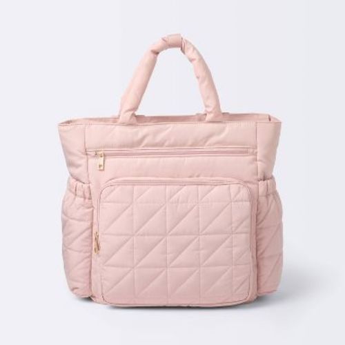 Quilted Diaper Backpack Tote - Pink - Cloud Island™