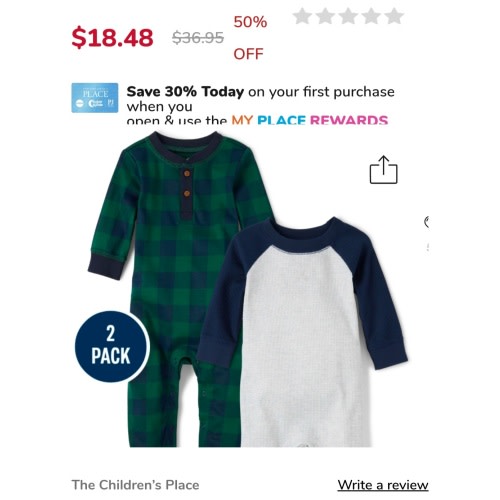 Baby Boys Long Sleeve Buffalo Plaid Thermal Romper 2-Pack | The Children's Place - TIDAL