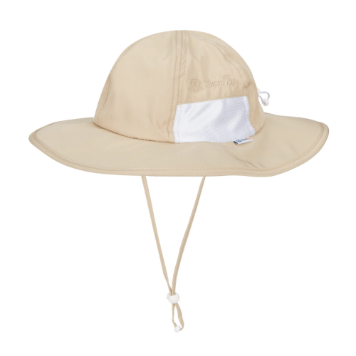 Kids Wide Brim Sun Hat "Fun Sun Day Play Hat" - Beige
