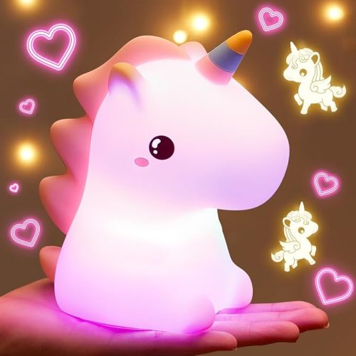 Unicorn Toys Night Light, 16 Colors Night Light Kids, Silicone Gilrs Toys
