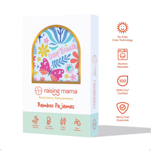 Bamboo Footie Zipper Baby Pajama - Pink and Blue Butterflies & Flowers Bamboo Onesie Sleeper - Deep Breath Affirmation – Raising Mama