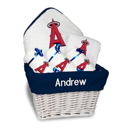 Newborn & Infant Los Angeles Angels White Personalized Medium Gift Basket