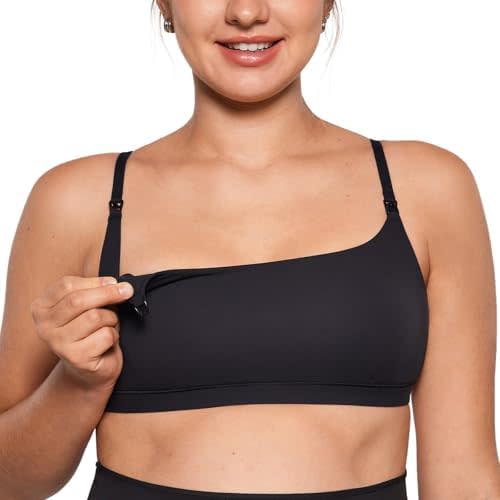 INLYRIC Women's Inbarely Soft Nursing Bras Unlined Bralettes Maternity Bra for Breastfeeding Unpadded Comfy Sleep Seamless Black Small