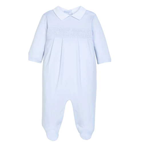 Little English Welcome Home Smocked Footie - Blue (Size 3M)