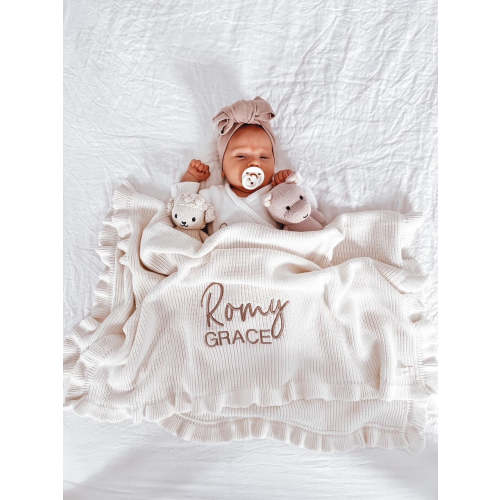 FRILL BABY BLANKET | MILK – Petite + Co