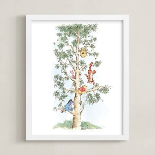 Disney's Winnie The Pooh Tree Disney Open Edition Children's Art Print by Emma Adams