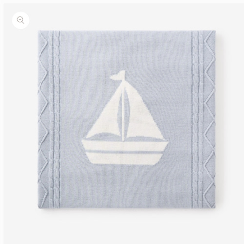 Nautical Cotton Cable Knit Blanket