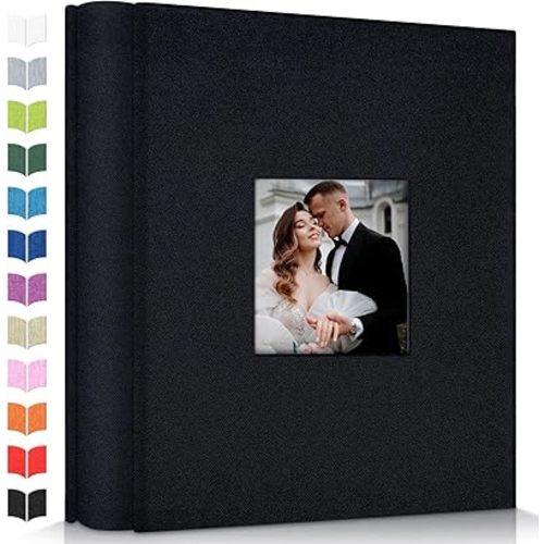 Photo Album 4x6 with 600 Pockets,Slip-in Picture Albums,Linen Cover Memory Book with Front Window,White Page Vertical Photo Book for Wedding,Family,Anniversare,Baby,Vacation