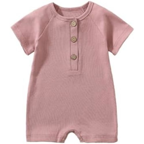 Baby Romper – Cotton Newborn Outfit, Short Sleeve Unisex Onesie
