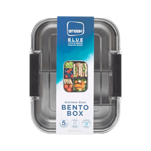 Smash Blue Stainless Steel 5 Compartment Bento Box