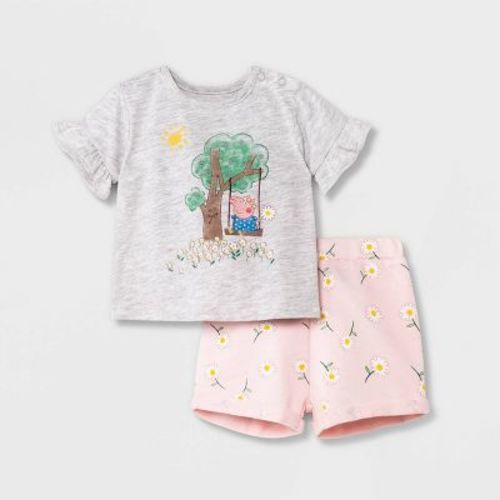 Baby Girls' Hasbro Peppa Pig Top And Bottom Set - Pink 3-6m