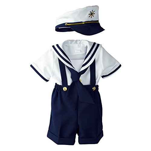 Baby Toddler Boys Nautical Sailor Short Suit Set with Hat