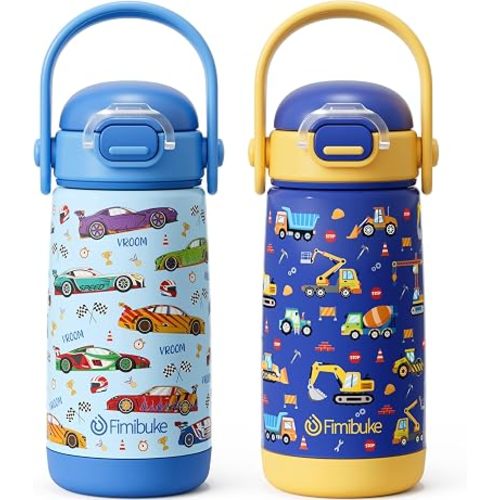 Fimibuke 14oz Kids Water Bottle, 18/8 Stainless Steel Insulated Toddler Cup