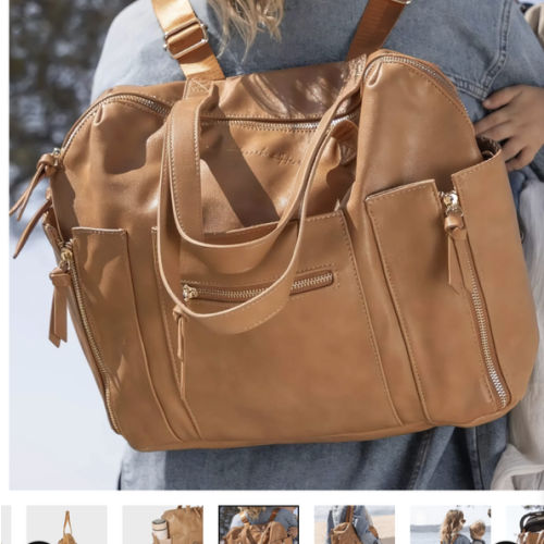 Chelsea Convertible Diaper Bag Backpack & Tote - Stylish Vegan Leather Designer Bag - Hannah & Henry