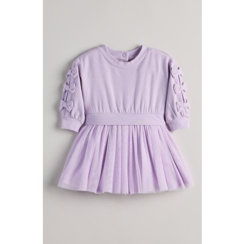 Bow Puff Sleeve Fit & Flare Dress, 6M