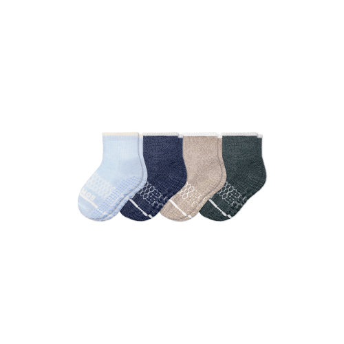 Toddler Merino Wool Blend Gripper Calf Sock 4-Pack