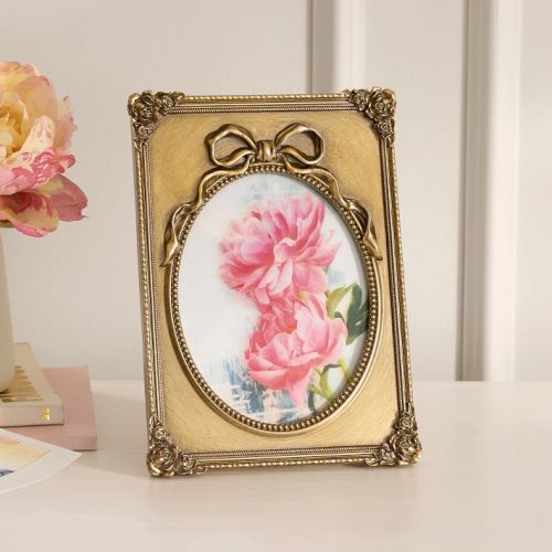 LoveShackFancy Gold Bow Rectangle Frame (5"x7")