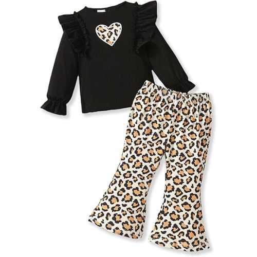 Baby Girl Clothes Infant Toddler Girl Outfit Long Sleeve Shirts Top Rufffle Pants Little Girls Clothes