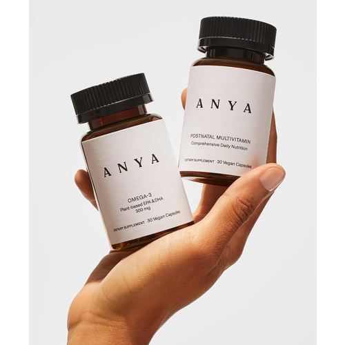 ANYA Postnatal Vitamin Bundle – Postpartum Multivitamin with Vitamins C, D, B12, Zinc & Omega-3 with DHA and EPA Supplement for Breastfeeding, Lactation, and Hair Loss – Vegan, Non-GMO, Gluten-Free