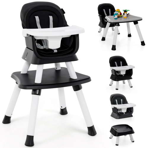 Infans 8-in-1 Baby High Chair w/ Double-layer Cushions Multifunctional Toddler
