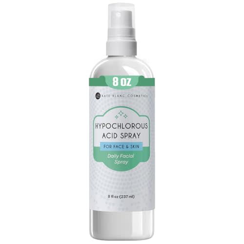 Kate Blanc Cosmetics Hypochlorous Acid Spray for Face and Skin (8oz) | Gentle Facial Cleanser for Acne-Prone & Sensitive Skin with .02% HOCL