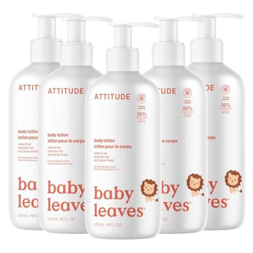 ATTITUDE Baby Lotion, EWG Verified Moisturizer, Dermatologically Tested Moisturizing Cream, Vegan and Cruelty-Free, Pear Nectar, 16 Fl Oz