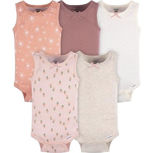 Gerber Baby Girls Multi-Pack Sleeveless Onesies Bodysuit