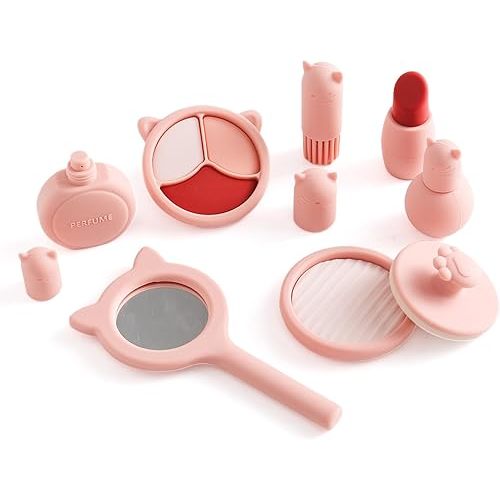 Silicone Makeup Toys Set Beauty Salon Toys for Toddler | Kids Makeup Sets Pretend Play Toys for Girls | Suitable for Princess Christmas Birthday Gifts