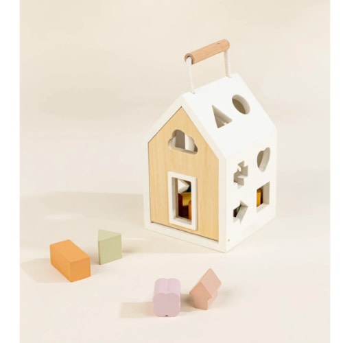 Wooden Shapes Sorting House | littlelightcollective