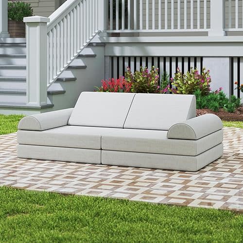 Waterproof Kids Modular Sofa for Outdoor & Indoor, UV Resistant Child Sectional Sofa, Foam Play Couch Playhouse Play Set