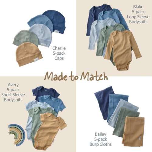 BLAKE 5-Pack Long Sleeve Bodysuits, Terra - butterblu | Maisonette